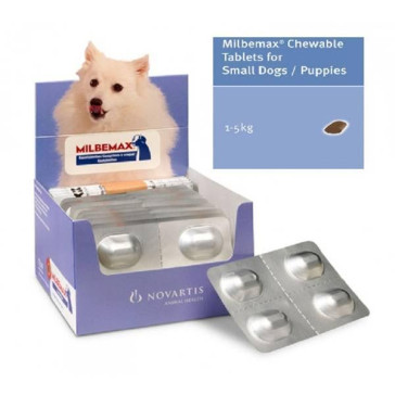 Milbemax Small Dog & Puppie 1-5kg Chewable Deworming Tablets