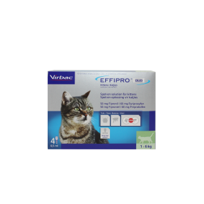 Effipro DUO Spot-On Treament for Cats - 1-6kg - Pack of 4