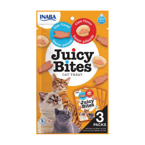 Juicy Bites Fish & Clam Cat Treats - 3 Pack
