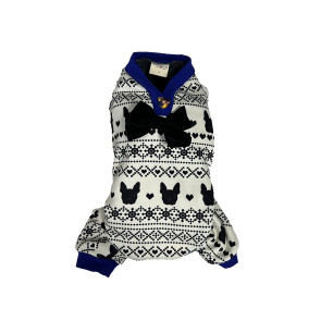 Dog's Life Boston Terrier and Bow Dog Pajama's Black