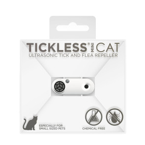 Tickless Mini Ultrasonic Tick and Flea Repeller for Cats - White