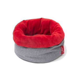 Wagworld Nap Sack Fleece Pet Bed - Grey & Red